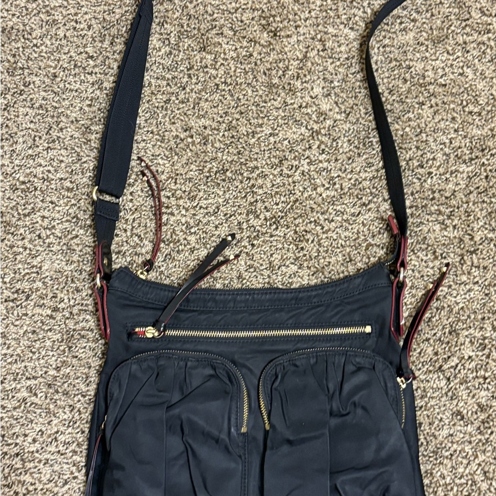 MZ Wallace Black Crossbody Bag with Gold Accents